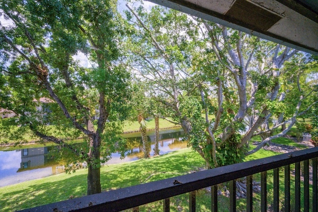 balcony with a water view