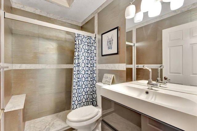 16888 W Downers Dr W, The Acreage, FL 33470 - full bath with toilet, tile walls, tiled shower, and vanity
