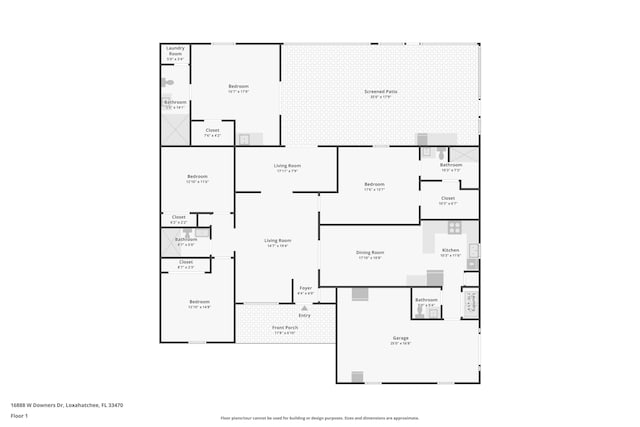 16888 W Downers Dr W, The Acreage, FL 33470 - property floor plan