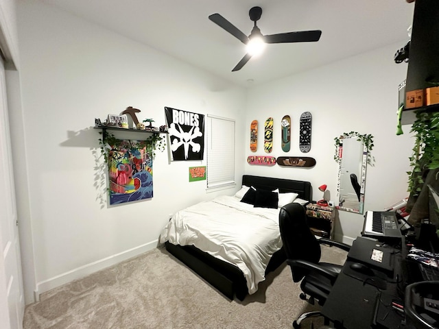 9865 SW Meridian Way, Stuart, FL 34997 - carpeted bedroom featuring a desk and a ceiling fan