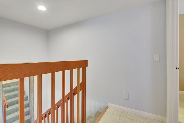 5201 Wheatley Ct, Boynton Beach, FL 33436 - hallway featuring light tile patterned flooring, baseboards, and recessed lighting