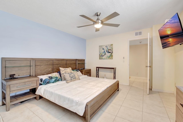 5201 Wheatley Ct, Boynton Beach, FL 33436 - bedroom with light tile patterned floors, a ceiling fan, and baseboards