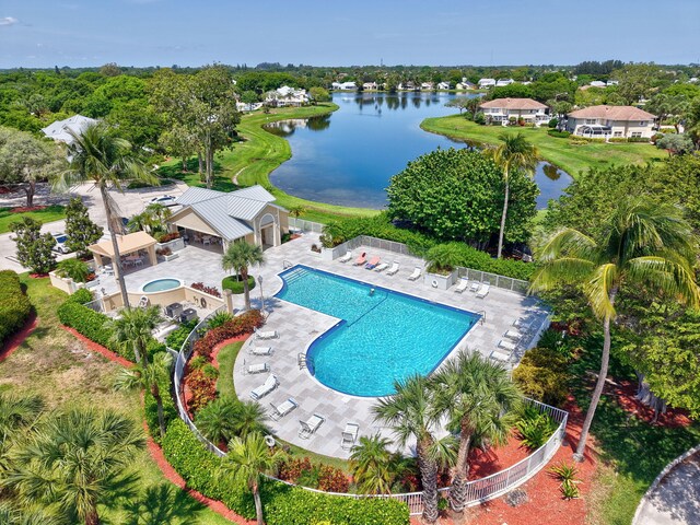 5201 Wheatley Ct, Boynton Beach, FL 33436 - aerial view of a pool area and a nearby body of water