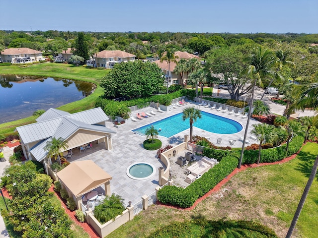 5201 Wheatley Ct, Boynton Beach, FL 33436 - aerial view of a pool and a nearby body of water