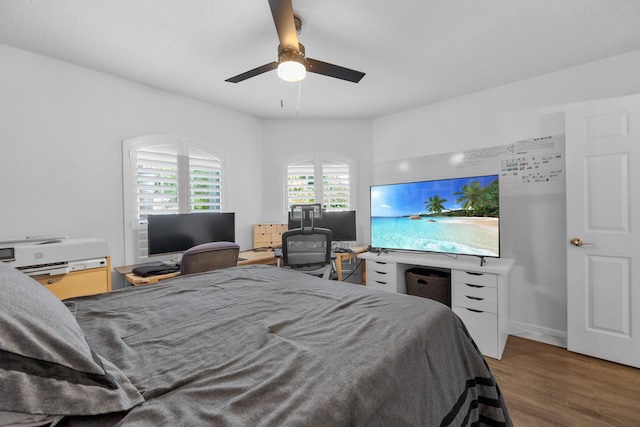 22831 Royal Crown Ter, Boca Raton, FL 33433 - bedroom featuring wood finished floors, a desk, and a ceiling fan