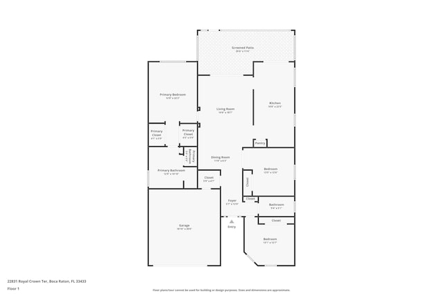 22831 Royal Crown Ter, Boca Raton, FL 33433 - floor plan / room layout