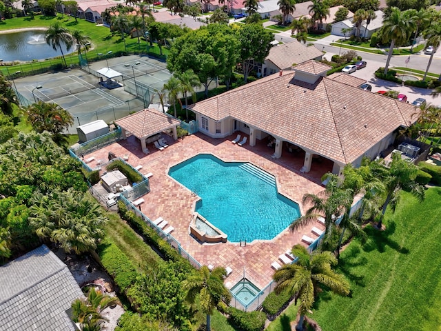 22831 Royal Crown Ter, Boca Raton, FL 33433 - aerial view of residential area featuring a pool area
