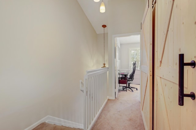 6936 Stoney Creek Cir, Lake Worth, FL 33467 - hall featuring an upstairs landing, light carpet, and a desk