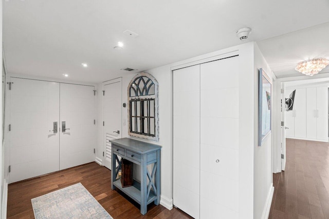 250 S Ocean Blvd Unit 2H, Boca Raton, FL 33432 - interior space with dark wood-style flooring, baseboards, and recessed lighting