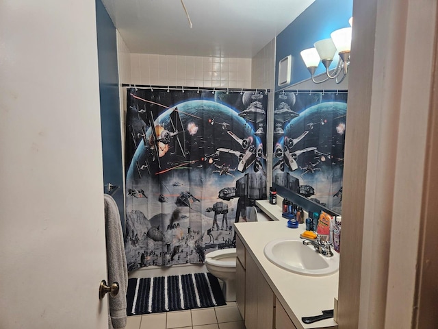 24 Bedford Ct Unit A, Royal Palm Beach, FL 33411 - bathroom featuring toilet, tile patterned flooring, and vanity