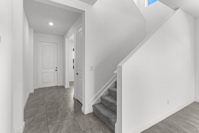 19659 Rugged Trunk Trl, Loxahatchee, FL 33470 - stairs featuring baseboards and recessed lighting