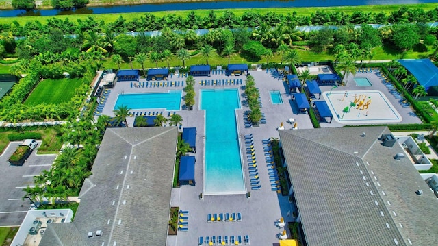8803 Skyward St, Boca Raton, FL 33496 - aerial view of a pool and a nearby body of water