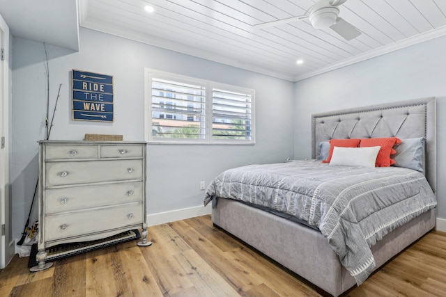 200 E Royal Palm Rd Unit 3040, Boca Raton, FL 33432 - bedroom featuring ornamental molding, baseboards, wood finished floors, and recessed lighting