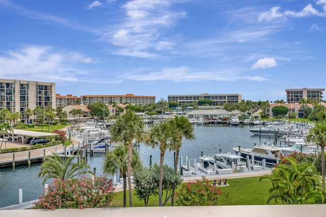 2697 N Ocean Blvd Unit 407-F, Boca Raton, FL 33431 - water view featuring a boat dock and boat lift