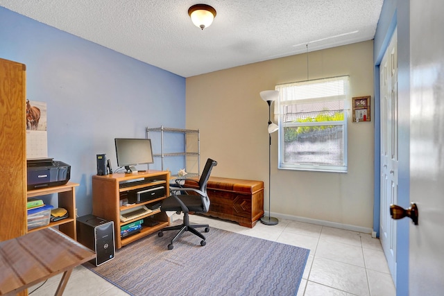 8066 Stirrup Cay Ct, Boynton Beach, FL 33436 - office space with a textured ceiling, baseboards, and tile patterned flooring