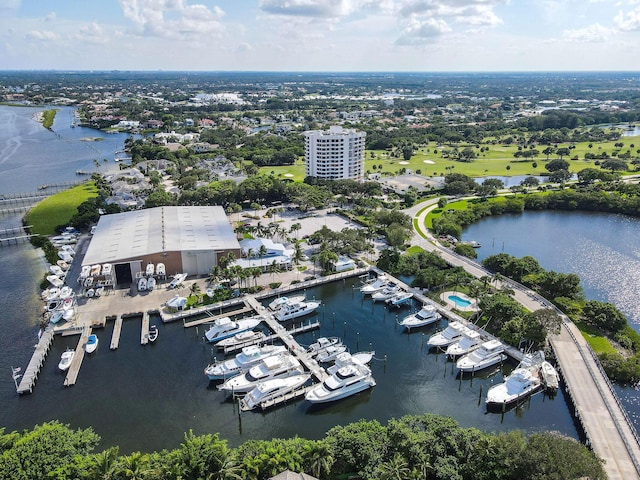 17187 Bay St, Jupiter, FL 33477 - drone / aerial view of a nearby body of water and numerous boat docks
