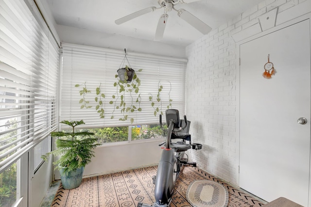 10164 40th Way S Unit 256, Boynton Beach, FL 33436 - exercise area featuring ceiling fan