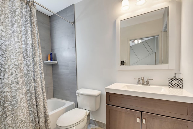 4838 Palmbrooke Cir, West Palm Beach, FL 33417 - bathroom with toilet, shower / bath combination with curtain, and vanity