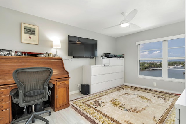 400 Seasage Dr Unit 805, Delray Beach, FL 33483 - office featuring a ceiling fan and baseboards