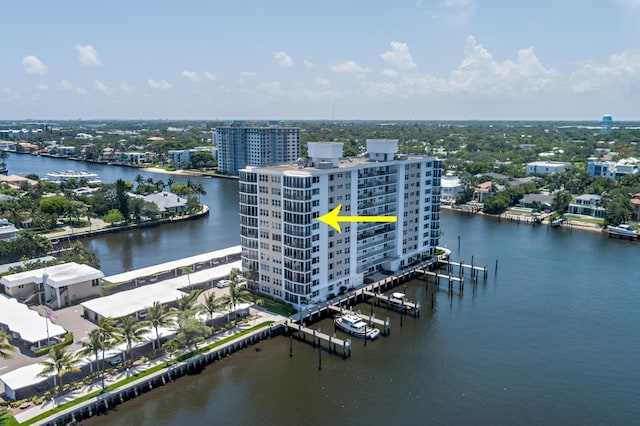 400 Seasage Dr Unit 805, Delray Beach, FL 33483 - drone / aerial view of a large body of water and apartment complex / building