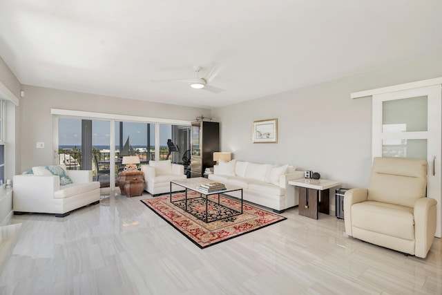 400 Seasage Dr Unit 805, Delray Beach, FL 33483 - living area featuring a ceiling fan