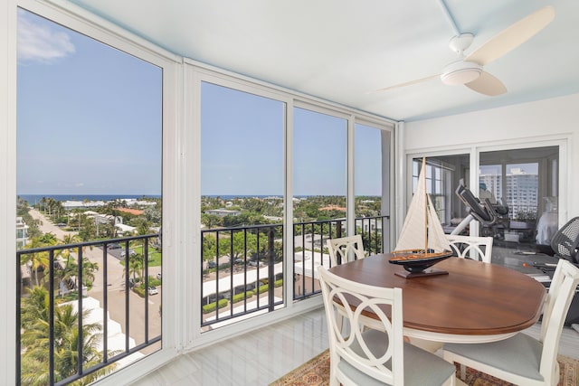 400 Seasage Dr Unit 805, Delray Beach, FL 33483 - dining space featuring ceiling fan