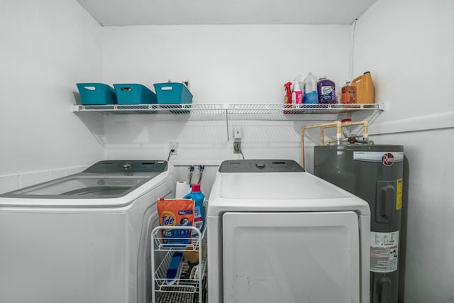 251 Grape Rd NW, Lake Placid, FL 33852 - laundry room featuring water heater and washer and clothes dryer