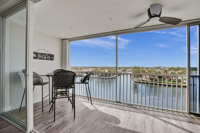 3100 S Ocean Blvd Unit 620, Highland Beach, FL 33487 - sunroom / solarium with a water view and healthy amount of natural light