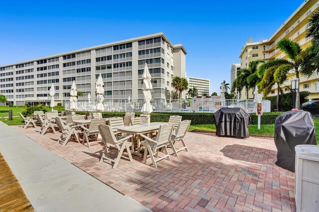 3100 S Ocean Blvd Unit 620, Highland Beach, FL 33487 - view of patio with area for grilling and outdoor dining space