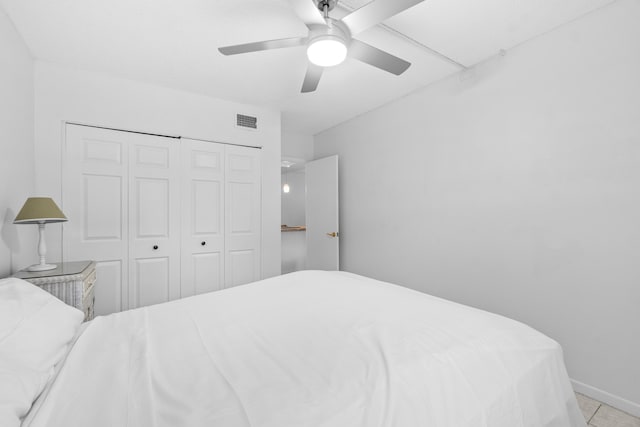 250 NE 20th St Unit 1220, Boca Raton, FL 33431 - tiled bedroom with a closet and ceiling fan