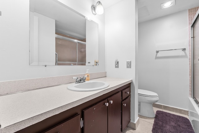 250 NE 20th St Unit 1220, Boca Raton, FL 33431 - bathroom with tile patterned flooring, toilet, vanity, and recessed lighting