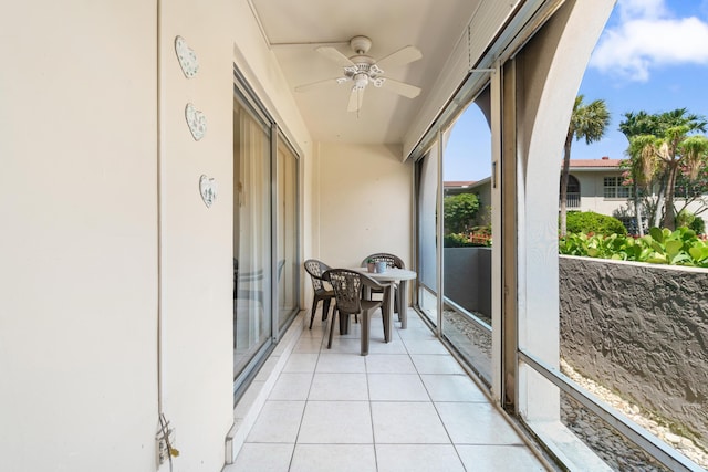 250 NE 20th St Unit 1220, Boca Raton, FL 33431 - sunroom with ceiling fan and tile patterned flooring