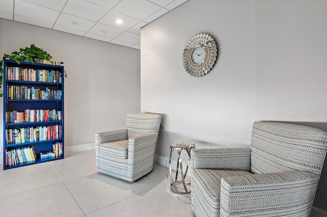 1180 S Ocean Blvd Unit 7B, Boca Raton, FL 33432 - living area featuring tile patterned floors, baseboards, and recessed lighting