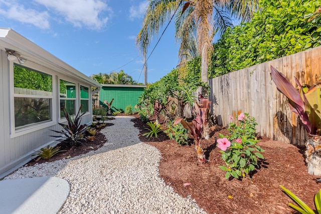view of yard with fence