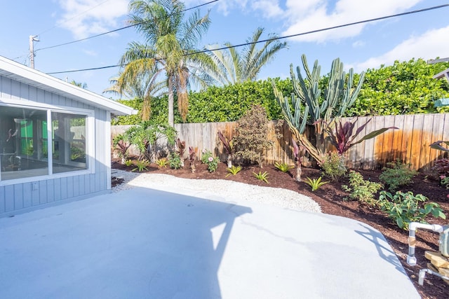 view of patio featuring a fenced backyard