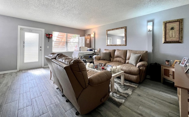 314 Chatham P, West Palm Beach, FL 33417 - living room featuring wood finished floors and a textured ceiling