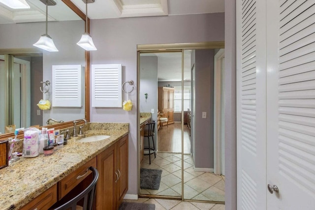 13045 Albright Ct Unit 12, Wellington, FL 33414 - bathroom featuring tile patterned flooring, a closet, and vanity