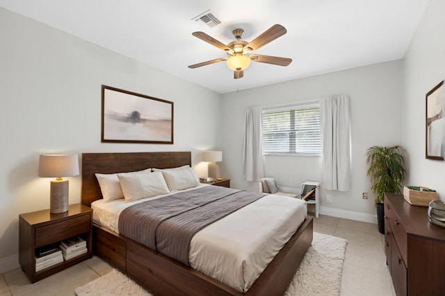 1920 Palmland Dr Unit C, Boynton Beach, FL 33436 - bedroom with baseboards, a ceiling fan, and light tile patterned floors