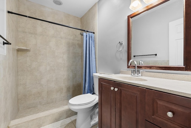 1920 Palmland Dr Unit C, Boynton Beach, FL 33436 - full bath featuring vanity, toilet, a tile shower, and tile patterned flooring