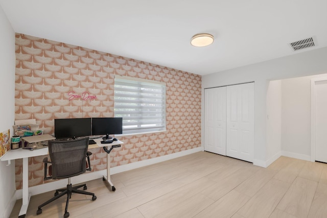 5830 SW 51st Ter, Miami, FL 33155 - office space featuring wallpapered walls, baseboards, and wood finished floors
