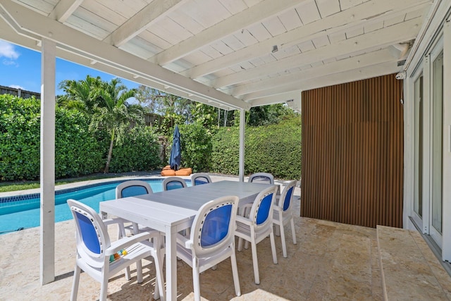 5830 SW 51st Ter, Miami, FL 33155 - view of patio / terrace featuring a fenced backyard and outdoor dining area
