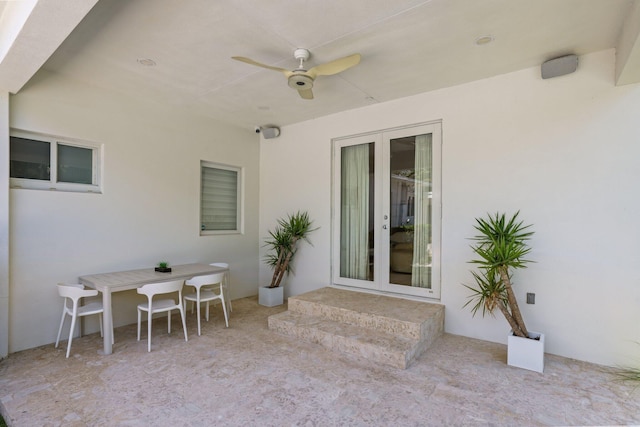 5830 SW 51st Ter, Miami, FL 33155 - view of patio / terrace with french doors, ceiling fan, and outdoor dining area