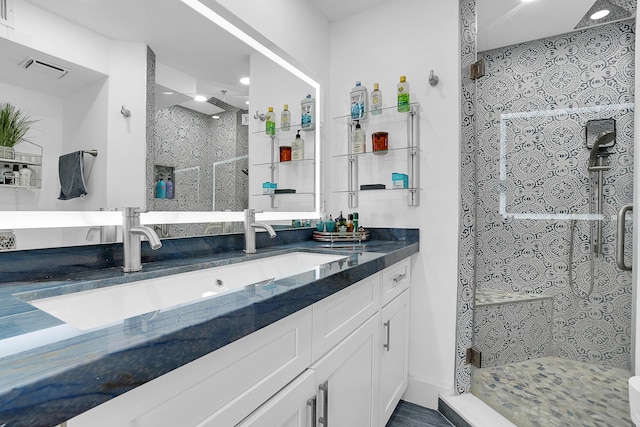 1537 E Hillsboro Blvd Unit 341, Deerfield Beach, FL 33441 - bathroom featuring vanity and a shower stall