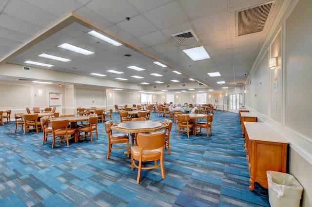 2060 Newport N, Deerfield Beach, FL 33442 - carpeted dining room with a drop ceiling and a decorative wall