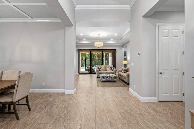 12209 Boca Reserve Ln, Boca Raton, FL 33428 - entryway with baseboards, ornamental molding, and recessed lighting
