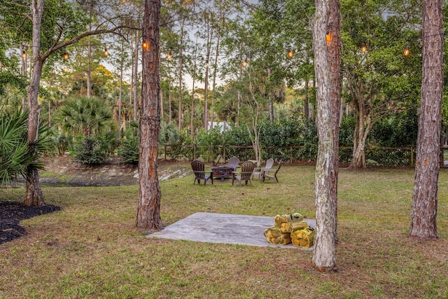 9544 Mockingbird Trl, Jupiter, FL 33478 - view of green lawn with an outdoor fire pit