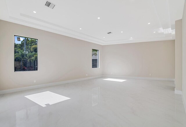 2929 Lorene Dr, Palm Springs, FL 33461 - unfurnished room featuring recessed lighting, baseboards, light tile patterned floors, and crown molding