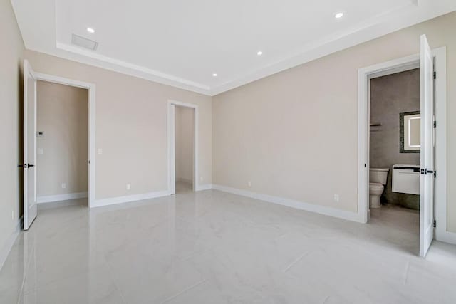 2929 Lorene Dr, Palm Springs, FL 33461 - unfurnished bedroom with baseboards, recessed lighting, and connected bathroom
