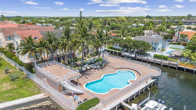 143 Harbors Way, Boynton Beach, FL 33435 - aerial view of residential area featuring a large body of water and a pool