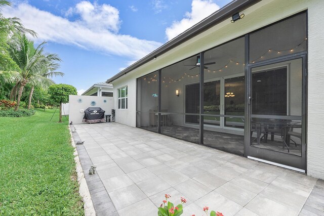 9319 Silver Shores Ln, Boynton Beach, FL 33473 - view of patio / terrace featuring ceiling fan